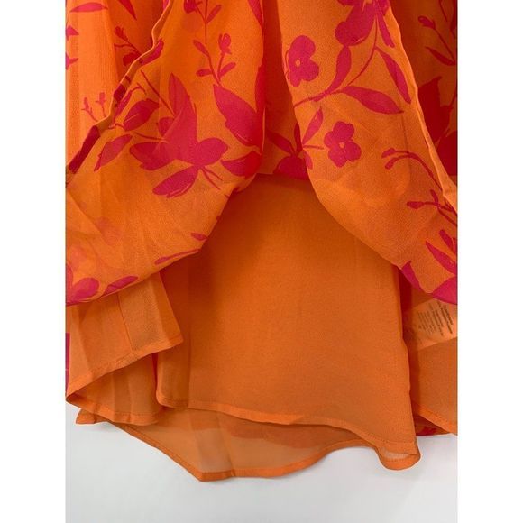 Scoop NYC chiffon top size M 1743 short sleeve Tie neck Lined NWT - Picture 5 of 10